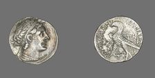 Tetradrachm (Coin) Portraying King Ptolemy I, Ptolemaic Period (53-52 BCE)..., (80-51 BCE). Creator: Unknown