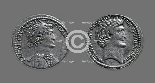 Tetradrachm (Coin) Portraying Queen Cleopatra VII, 37-33 BCE, issued by Mark Antony. Creator: Unknown.
