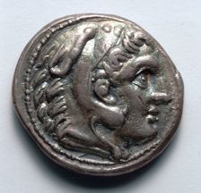 Tetradrachm: Head of Youthful Herakles in Lion's Skin (obverse), 336-323 BC. Creator: Unknown