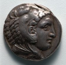 Tetradrachm: Head of Young Herakles in Lion Skin (obverse), 336-323 BC. Creator: Unknown