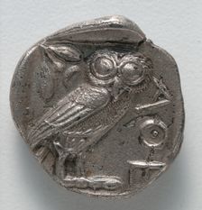 Tetradrachm: Owl (reverse), 500-430 BC. Creator: Unknown