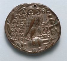 Tetradrachm: Owl Standing (reverse), 150-100 BC. Creator: Unknown