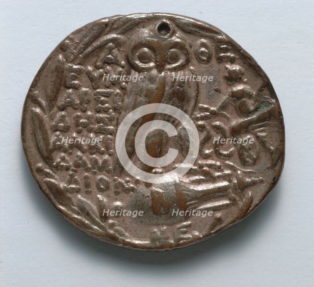Tetradrachm: Owl Standing (reverse), 150-100 BC. Creator: Unknown.