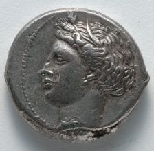 Tetradrachm: Persephone (obverse), 380 BC. Creator: Unknown