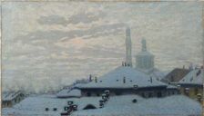 Tetti sotto la neve (Roofs under the snow), 1910. Creator: Morbelli, Angelo (1853-1919)