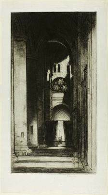 Tewkesbury Abbey, 1915. Creator: David Young Cameron
