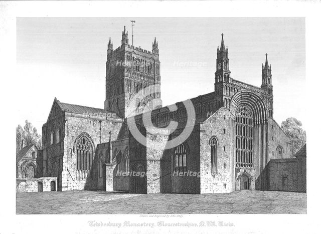'Tewkesbury Monastery, Gloucestershire, N. W. View', early 19th century. Creator: John Coney.