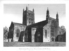 Tewkesbury Monastery, Gloucestershire, N. W. View early 19th century. Creator: John Coney