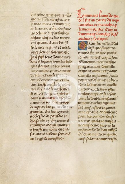 Text Page, 1475; Les Visions du chevalier Tondal. Creator: Unknown.