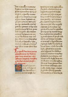 Text Page; Les Visions du chevalier Tondal, 1475. Creator: Unknown