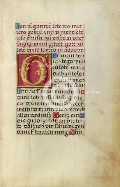 Text Page; Prayer Book of Cardinal Albrecht of Brandenburg, about 1525-1530. Creator: Unknown.