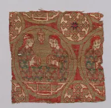 Textile with Musicians, Spain, 13th century. Creator: Unknown