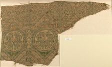 Textile with Beast and Geometric Designs, German (?), 12th-13th century. Creator: Unknown