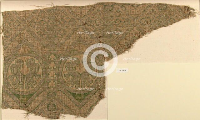 Textile with Beast and Geometric Designs, German (?), 12th-13th century. Creator: Unknown.