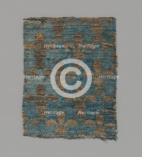 Textile with Brocade, French or Italian, 13th-14th century. Creator: Unknown.