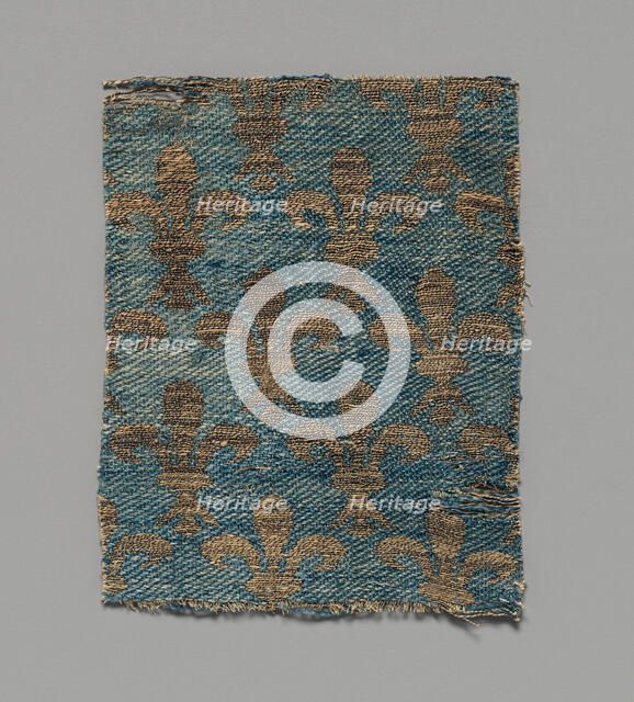 Textile with Brocade, French or Italian, 13th-14th century. Creator: Unknown.
