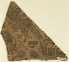 Textile with Eagle Attacking Dog, Italian, 15th century. Creator: Unknown