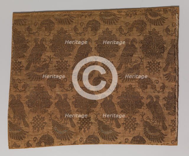 Textile with Falcons, Italian, 14th century. Creator: Unknown.