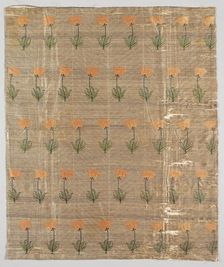 Textile with field of poppies on a golden ground, 1600-1750. Creator: Unknown