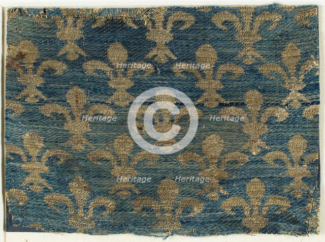 Textile with Fleur-De-Lis Motif, Italian, 13th century. Creator: Unknown.