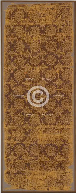 Textile with floral medallions and lozenges, Mid-Tang dynasty, first half of the 8th century. Creator: Unknown.