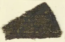 Textile with Foliated Ornament and Eagle's Head, Italian, 14th century. Creator: Unknown
