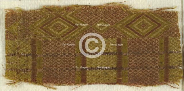 Textile with Geometrical Designs, German, 15th century. Creator: Unknown.