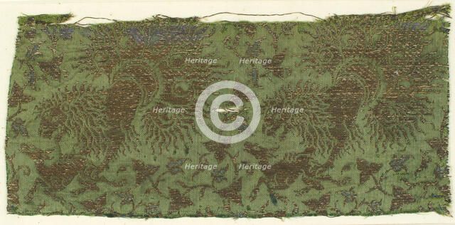 Textile with Lions, Gazelles and Foliage, Italian, 14th century. Creator: Unknown.