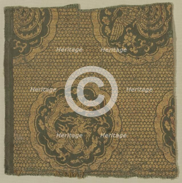 Textile with Phoenixes and Dragons, 1279-1368. Creator: Unknown.