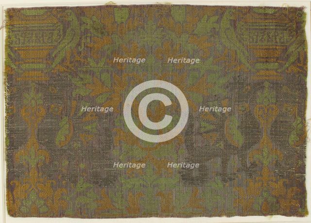 Textile with Plants and Animals, Italian, 15th century. Creator: Unknown.