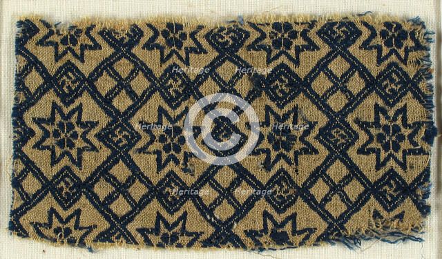 Textile with Stars and Swastika, German, 15th century. Creator: Unknown.