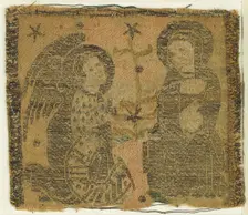 Textile with The Annunciation, Italian, 14th century. Creator: Unknown