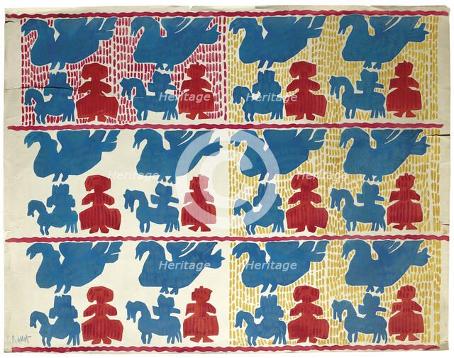 Textile design, Early 20th cen.. Creator: Bakst, Léon (1866-1924).