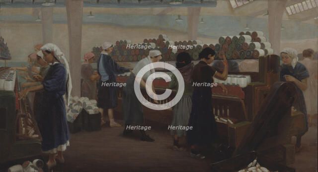 Textile factory in Kirovobad. Artist: Stroev, Pyotr Pheonovich (1898-1942)