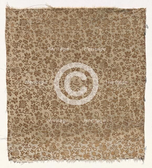 Textile Fragment, 1800s. Creator: Unknown.