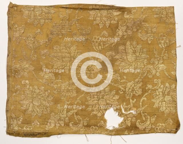 Textile Fragment, 1800s. Creator: Unknown.