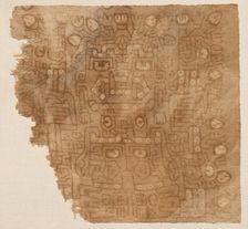 Textile Fragment with Cotton Goddess, 800 - 500 BC. Creator: Unknown