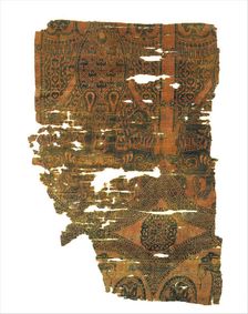 Textile Fragment with Double-Headed Eagles, Islamic, 11th-12th century. Creator: Unknown