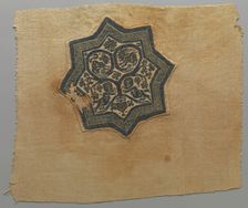 Textile Fragment with Inhabited Vine in an Eight-Pointed Star, Coptic, 5th-6th century. Creator: Unknown