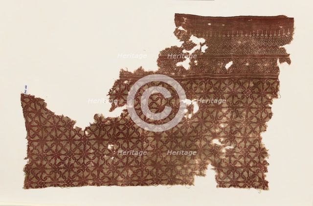 Textile fragment with interlocking spirals, 13th-14th century. Artist: Unknown.