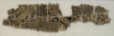Textile Fragment with Portions of Eight-Pointed Star and Birds, 11th-12th century. Creator: Unknown