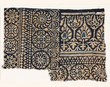 Textile fragment with rosettes, arches, stylized trees or flowers, and leaves, 1250-1350