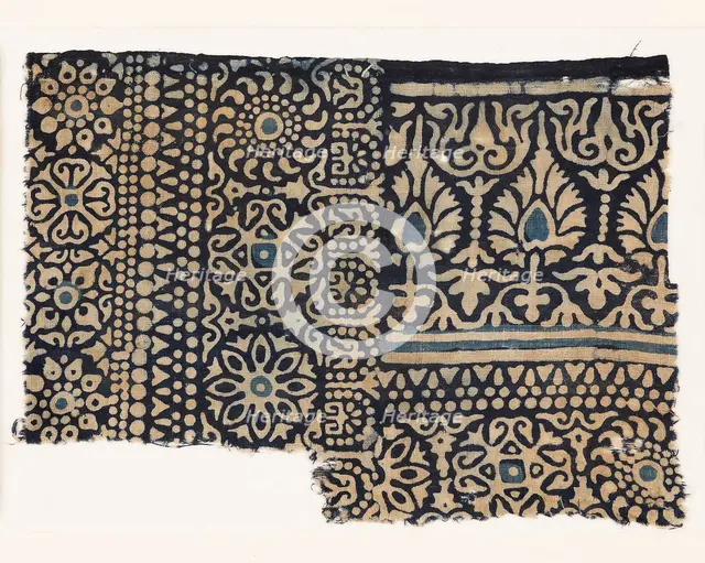 Textile fragment with rosettes, arches, stylized trees or flowers, and leaves, 1250-1350. Artist: Unknown.