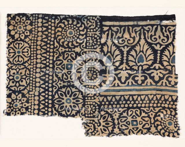 Textile fragment with rosettes, arches, stylized trees or flowers, and leaves, 1250-1350. Artist: Unknown.
