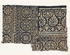 Textile fragment with rosettes, arches, stylized trees or flowers, and leaves, 1250-1350