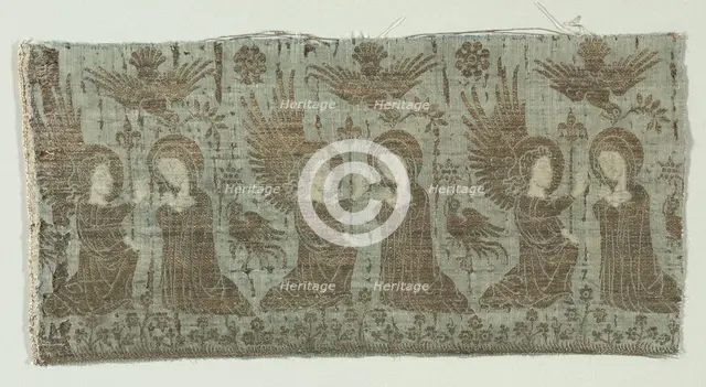 Textile Fragment with the Annunciation, 1370-1400. Creator: Unknown.