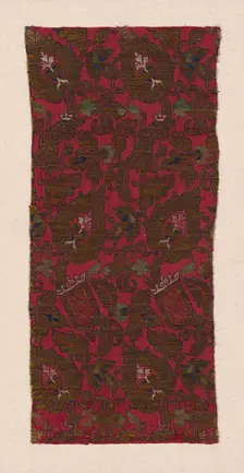 Textile Fragment with the Nasrid Coat of Arms, Spain, Nasrid Dynasty (1232-1492), c. 1400. Creator: Unknown