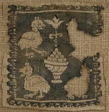 Textile Fragment, Byzantine, 4th-6th century. Creator: Unknown