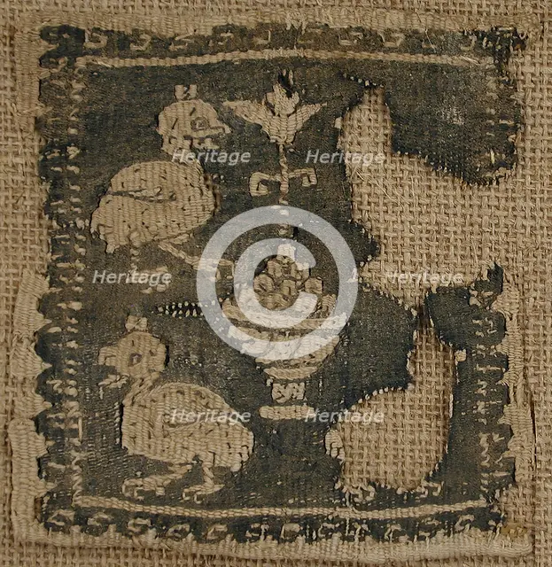 Textile Fragment, Byzantine, 4th-6th century. Creator: Unknown.