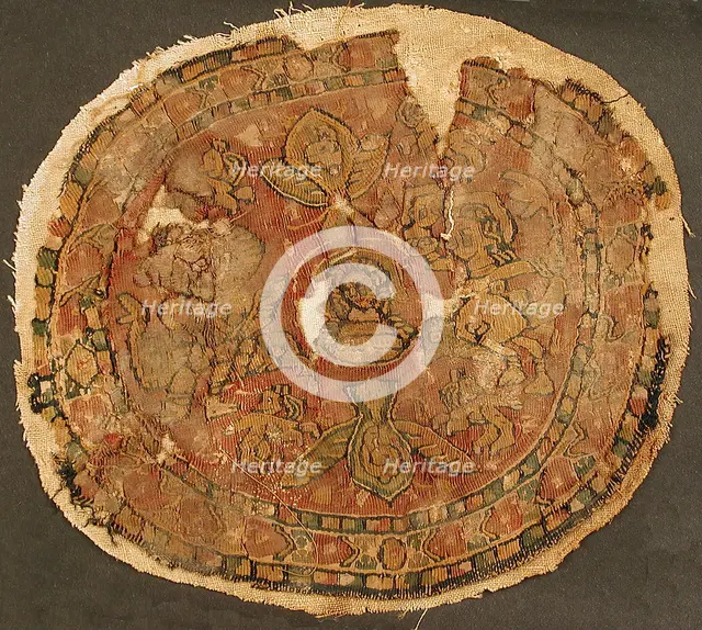 Textile Fragment, Byzantine, 8th-9th century. Creator: Unknown.